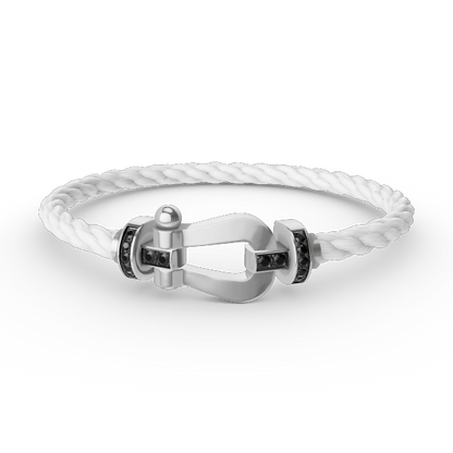 [Eterna Jewels]FORCE GROSSES HUFEISEN SCHWARZER DIAMANT ARMBAND SILBER