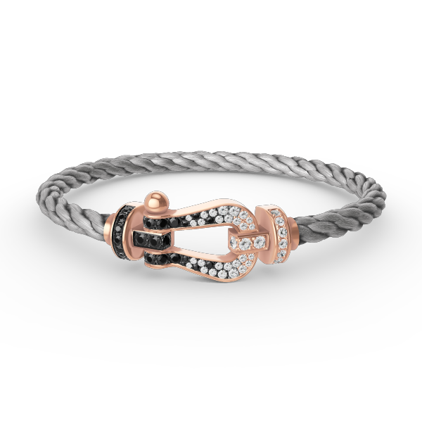 [Eterna Jewels]GROSSES HUFEISEN SCHWARZ-WEISS DIAMANTEN-ARMBAND ROSÉGOLD