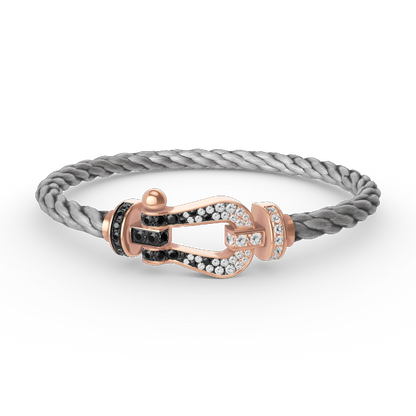[Eterna Jewels]GROSSES HUFEISEN SCHWARZ-WEISS DIAMANTEN-ARMBAND ROSÉGOLD