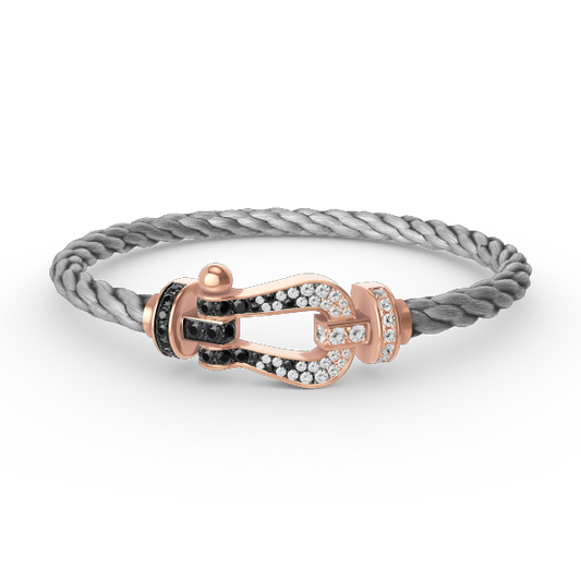 [Eterna Jewels]GROSSES HUFEISEN SCHWARZ-WEISS DIAMANTEN-ARMBAND ROSÉGOLD