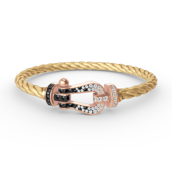 [Eterna Jewels]GROSSES HUFEISEN SCHWARZ-WEISS DIAMANTEN-ARMBAND ROSÉGOLD