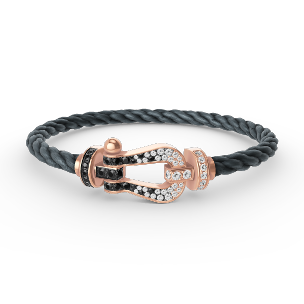 [Eterna Jewels]GROSSES HUFEISEN SCHWARZ-WEISS DIAMANTEN-ARMBAND ROSÉGOLD