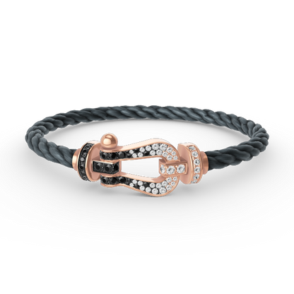 [Eterna Jewels]GROSSES HUFEISEN SCHWARZ-WEISS DIAMANTEN-ARMBAND ROSÉGOLD