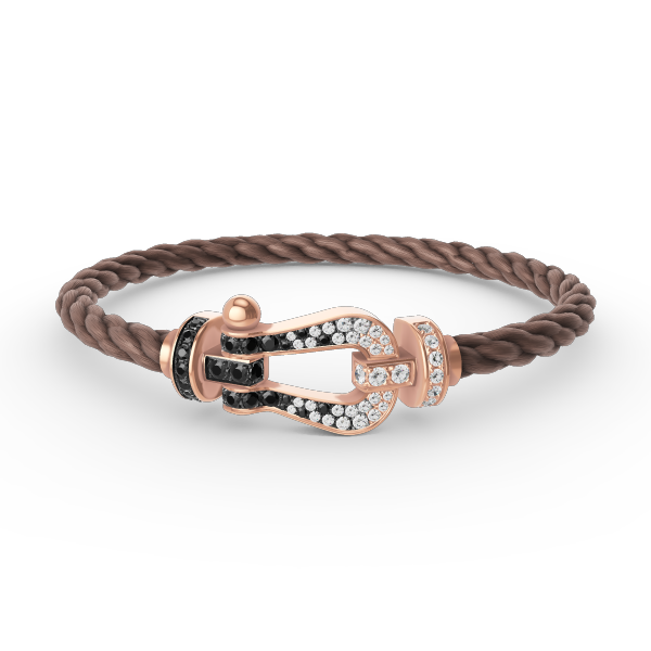 [Eterna Jewels]GROSSES HUFEISEN SCHWARZ-WEISS DIAMANTEN-ARMBAND ROSÉGOLD