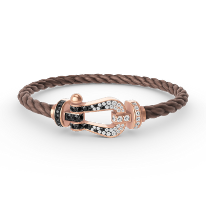 [Eterna Jewels]GROSSES HUFEISEN SCHWARZ-WEISS DIAMANTEN-ARMBAND ROSÉGOLD
