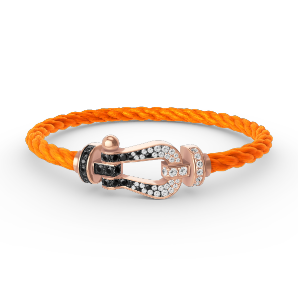 [Eterna Jewels]GROSSES HUFEISEN SCHWARZ-WEISS DIAMANTEN-ARMBAND ROSÉGOLD
