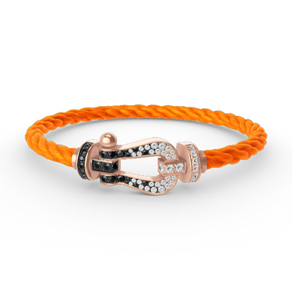[Eterna Jewels]GROSSES HUFEISEN SCHWARZ-WEISS DIAMANTEN-ARMBAND ROSÉGOLD