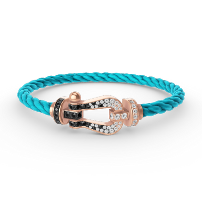 [Eterna Jewels]GROSSES HUFEISEN SCHWARZ-WEISS DIAMANTEN-ARMBAND ROSÉGOLD
