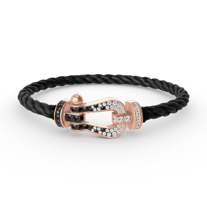[Eterna Jewels]GROSSES HUFEISEN SCHWARZ-WEISS DIAMANTEN-ARMBAND ROSÉGOLD