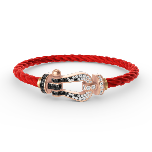 [Eterna Jewels]GROSSES HUFEISEN SCHWARZ-WEISS DIAMANTEN-ARMBAND ROSÉGOLD