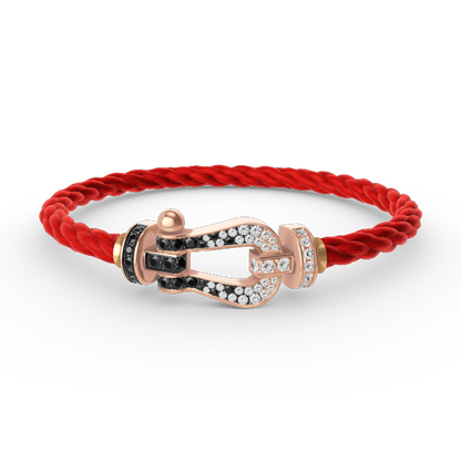 [Eterna Jewels]GROSSES HUFEISEN SCHWARZ-WEISS DIAMANTEN-ARMBAND ROSÉGOLD