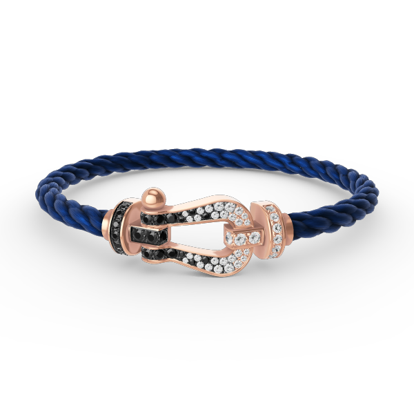 [Eterna Jewels]GROSSES HUFEISEN SCHWARZ-WEISS DIAMANTEN-ARMBAND ROSÉGOLD