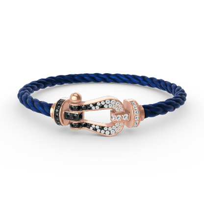 [Eterna Jewels]GROSSES HUFEISEN SCHWARZ-WEISS DIAMANTEN-ARMBAND ROSÉGOLD