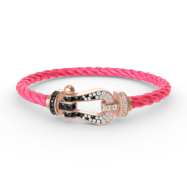 [Eterna Jewels]GROSSES HUFEISEN SCHWARZ-WEISS DIAMANTEN-ARMBAND ROSÉGOLD