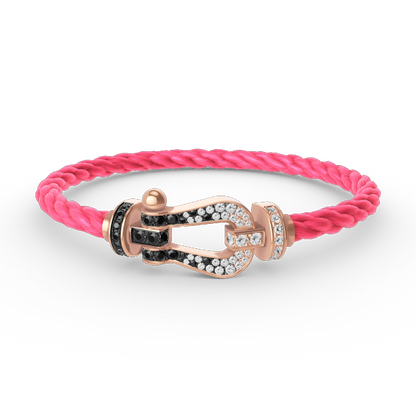 [Eterna Jewels]GROSSES HUFEISEN SCHWARZ-WEISS DIAMANTEN-ARMBAND ROSÉGOLD