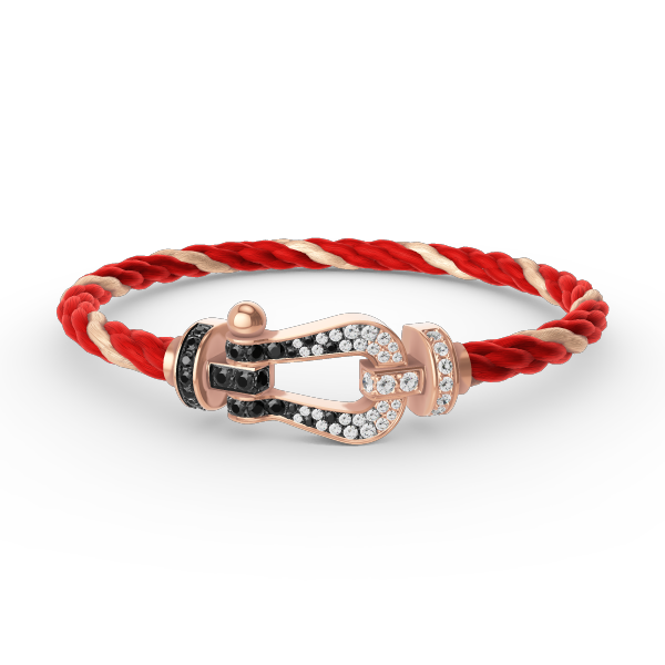 [Eterna Jewels]GROSSES HUFEISEN SCHWARZ-WEISS DIAMANTEN-ARMBAND ROSÉGOLD