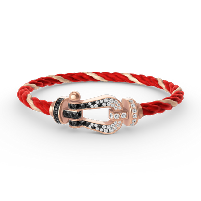 [Eterna Jewels]GROSSES HUFEISEN SCHWARZ-WEISS DIAMANTEN-ARMBAND ROSÉGOLD