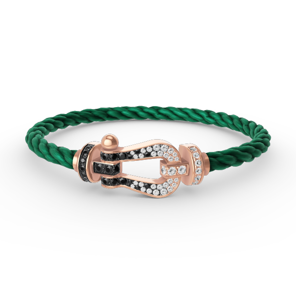 [Eterna Jewels]GROSSES HUFEISEN SCHWARZ-WEISS DIAMANTEN-ARMBAND ROSÉGOLD