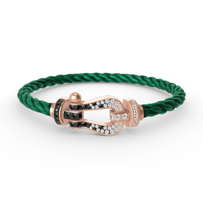 [Eterna Jewels]GROSSES HUFEISEN SCHWARZ-WEISS DIAMANTEN-ARMBAND ROSÉGOLD