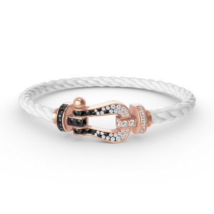 [Eterna Jewels]GROSSES HUFEISEN SCHWARZ-WEISS DIAMANTEN-ARMBAND ROSÉGOLD