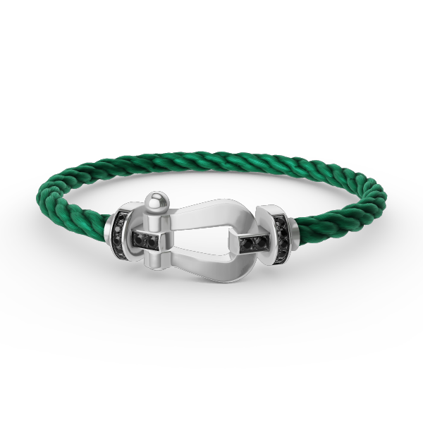 [Eterna Jewels]FORCE GROSSES HUFEISEN SCHWARZER DIAMANT ARMBAND SILBER