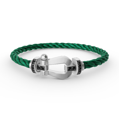[Eterna Jewels]FORCE GROSSES HUFEISEN SCHWARZER DIAMANT ARMBAND SILBER