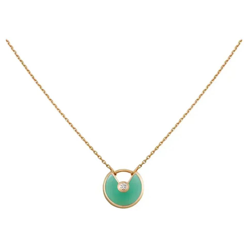 [Eterna Jewels]AMULETTE GOLD MALACHITE NECKLACE