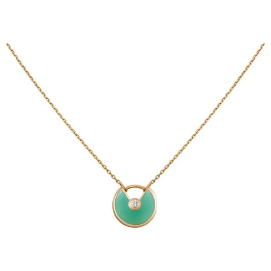 [Eterna Jewels]AMULETTE GOLD MALACHITE NECKLACE