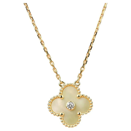 [Eterna Jewels]KLEE 15MM DIAMANT GOLD PERLMUTT HALSKETTE