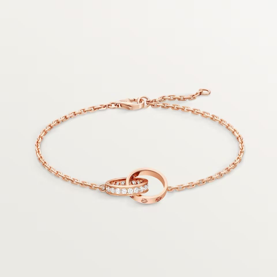 [Eterna Jewels]LOVE DOUBLE RING HALF DIAMOND BRACELET
