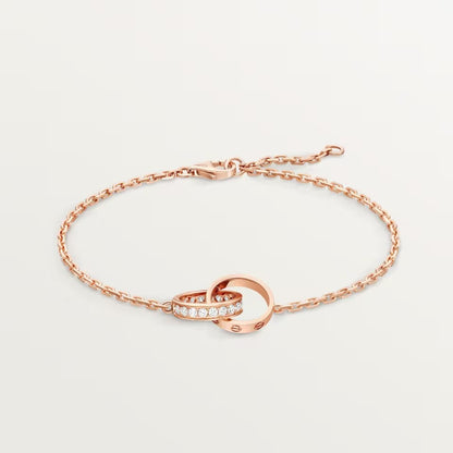 [Eterna Jewels]LOVE DOUBLE RING HALF DIAMOND BRACELET