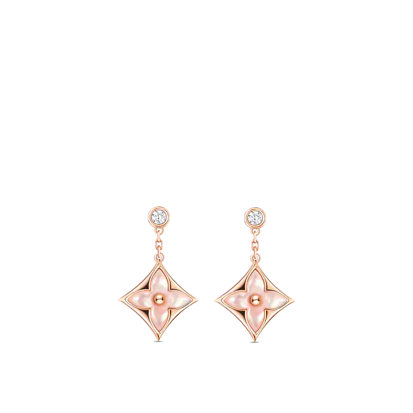 [Eterna Jewels]DOUBLE STAR ROSÉGOLD MOP TROPFENOHRRINGE
