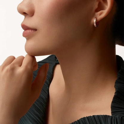 [Eterna Jewels]LOVE 3.3MM DANGLE HALF DIAMOND EARRINGS