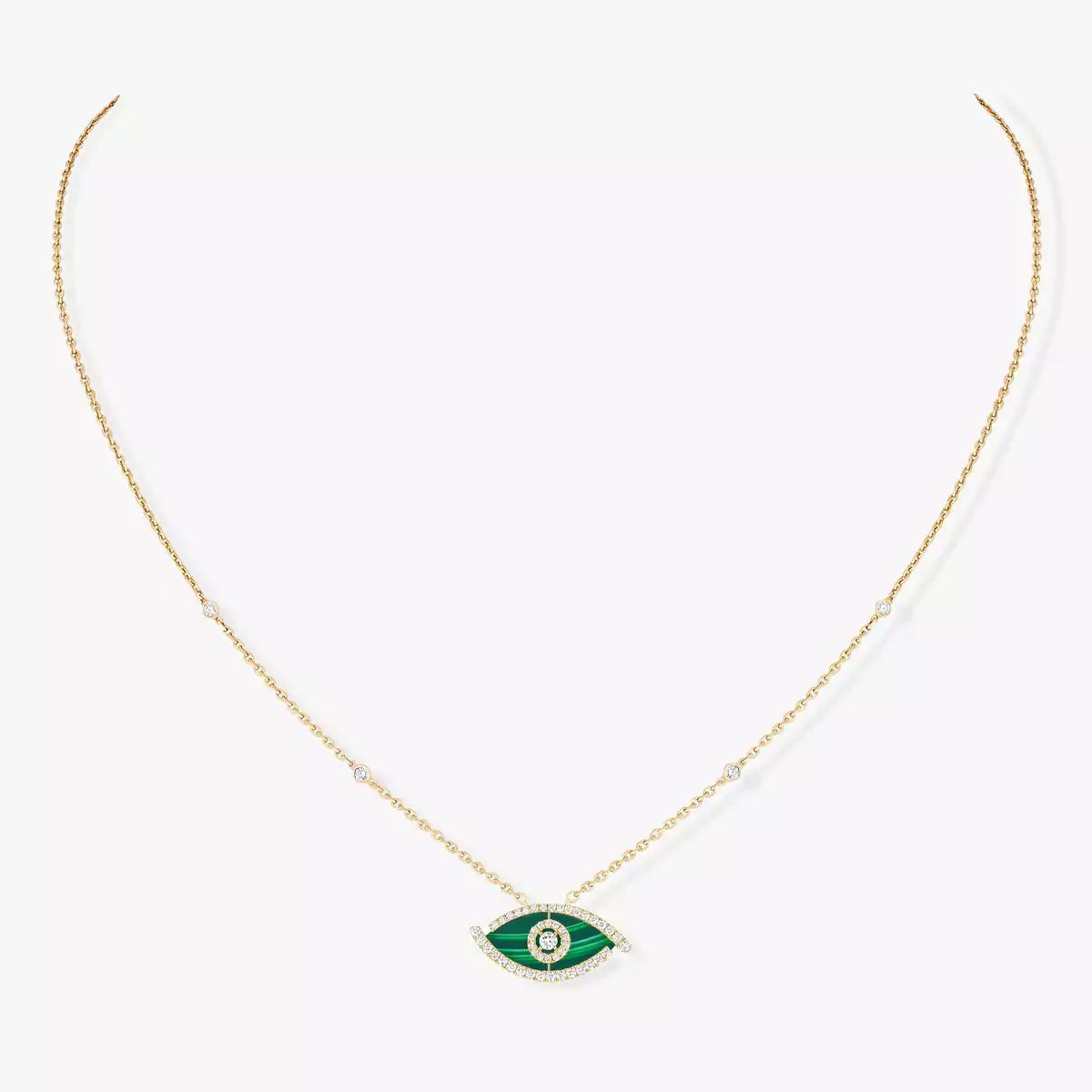 [Eterna Jewels]Halskette mit Glücksauge, Diamanten und Türkis in Roségold