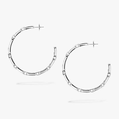 [[Eterna Jewels]Move Link Diamond Hoop-Ohrringe