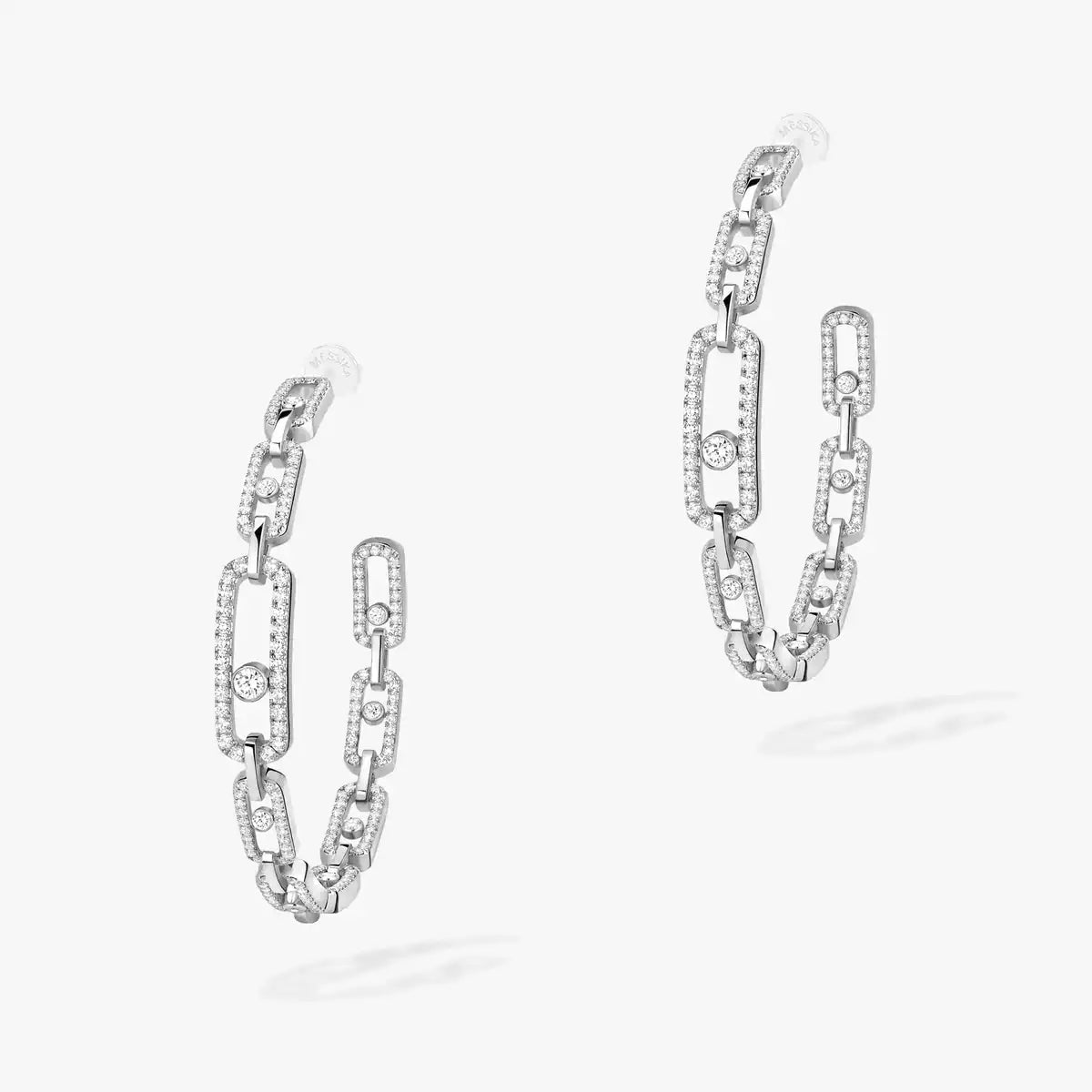 [[Eterna Jewels]Move Link Diamond Hoop-Ohrringe