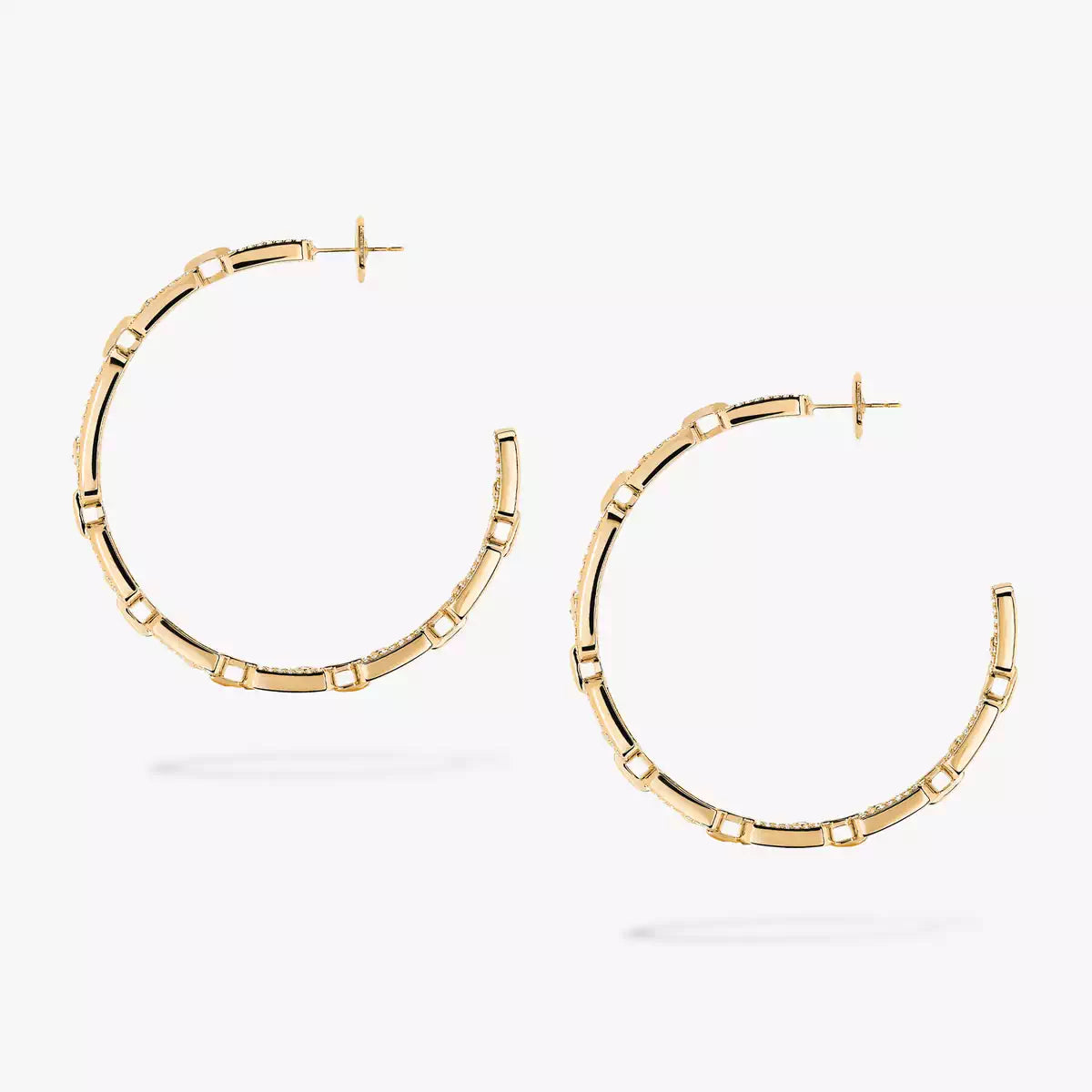 [[Eterna Jewels]Move Link Diamond Hoop-Ohrringe