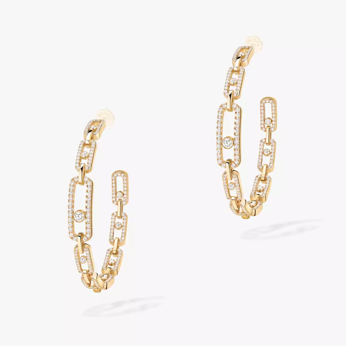 [[Eterna Jewels]Move Link Diamond Hoop-Ohrringe