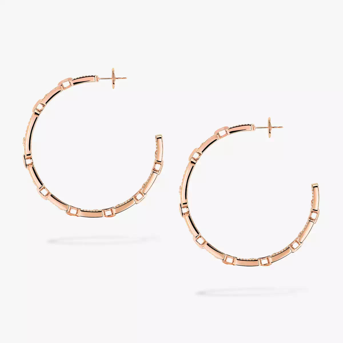 [[Eterna Jewels]Move Link Diamond Hoop-Ohrringe