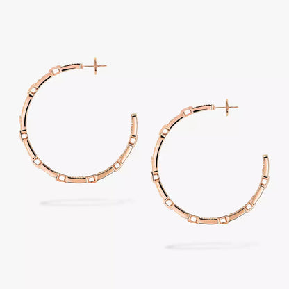[[Eterna Jewels]Move Link Diamond Hoop-Ohrringe