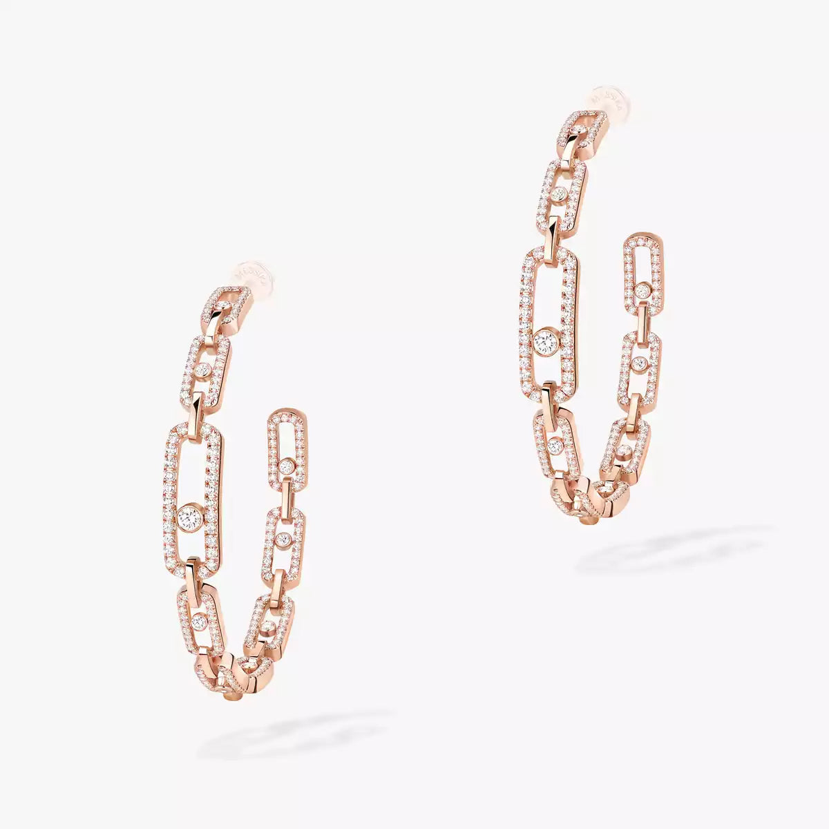[[Eterna Jewels]Move Link Diamond Hoop-Ohrringe