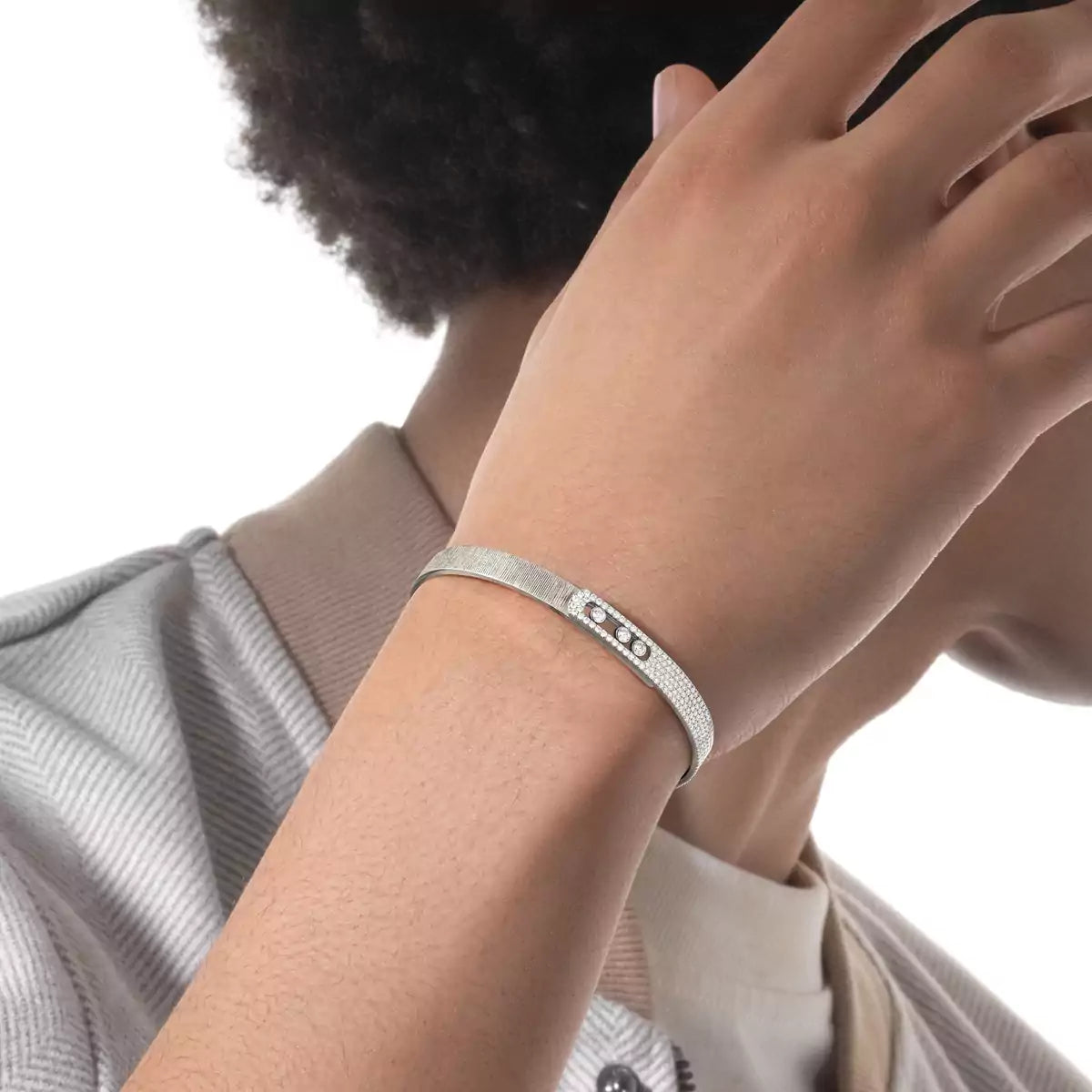 [Eterna Jewels]Noa Ciselé halbpavé-Armreif