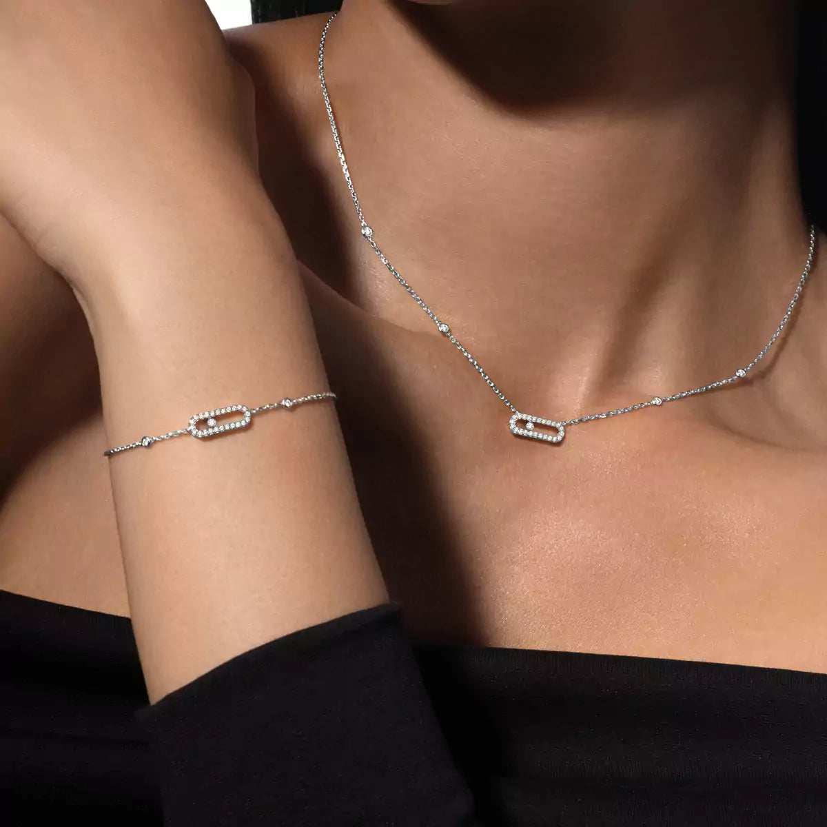 [Eterna Jewels]Diamant-Halskette Move Uno
