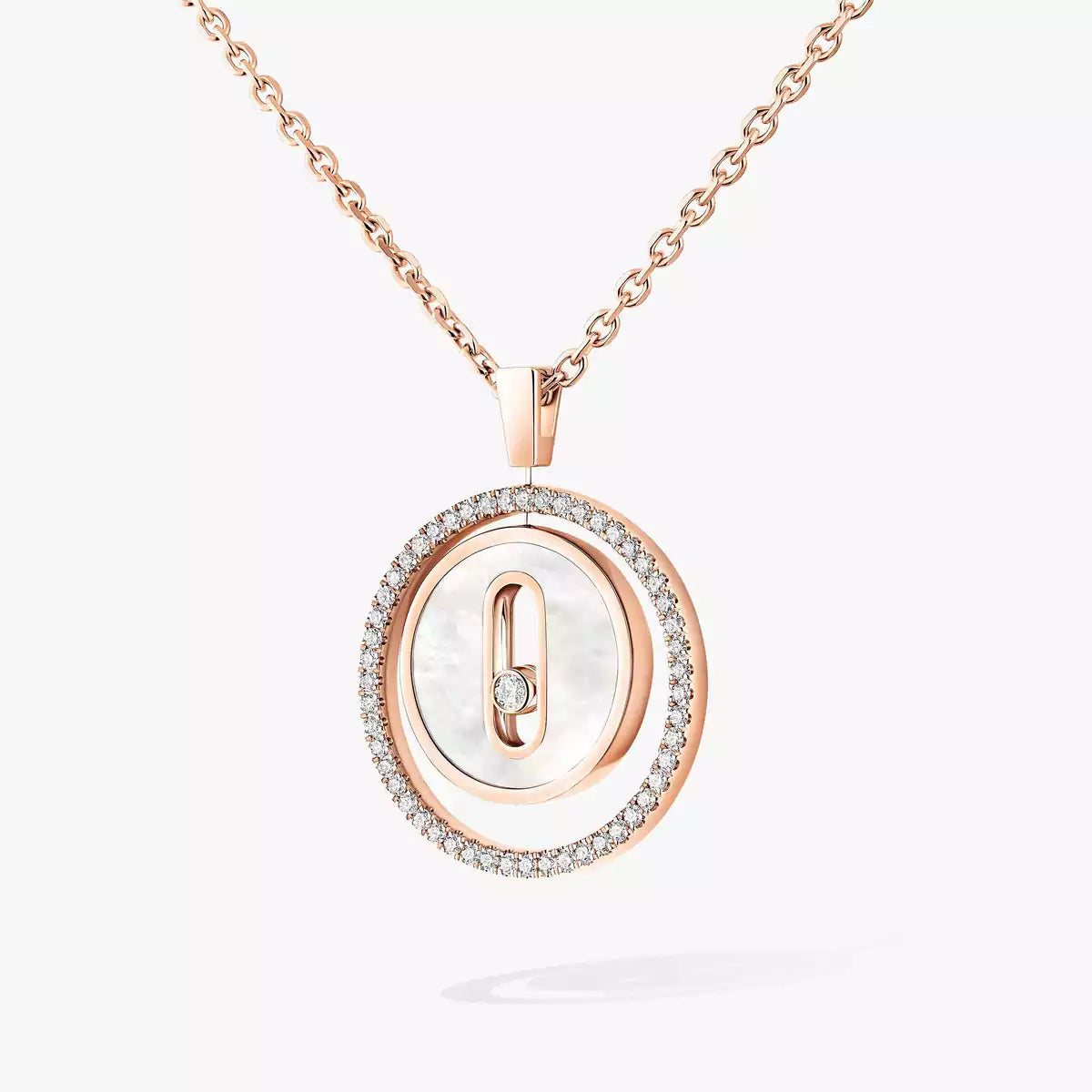 [Eterna Jewels]Lucky Move Diamant-Halskette in Roségold und weißem Perlmutt