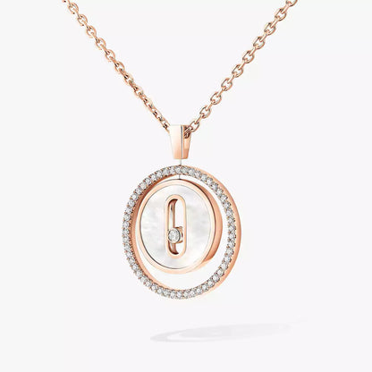 [Eterna Jewels]Lucky Move Diamant-Halskette in Roségold und weißem Perlmutt