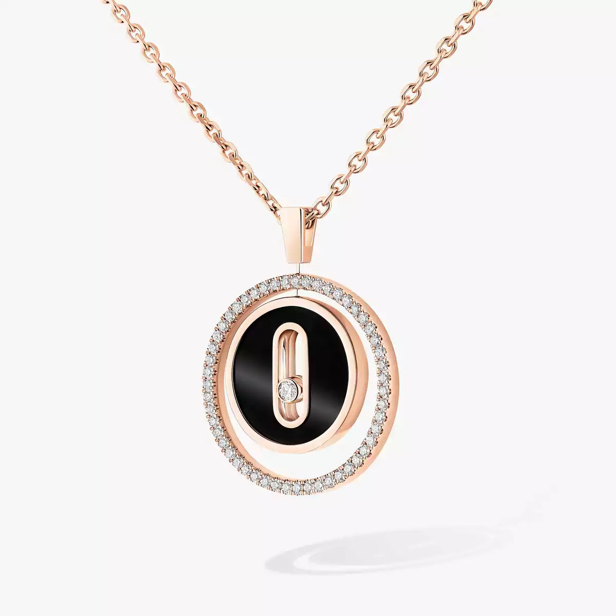 [Eterna Jewels]Lucky Move Diamant-Halskette in Roségold und weißem Perlmutt