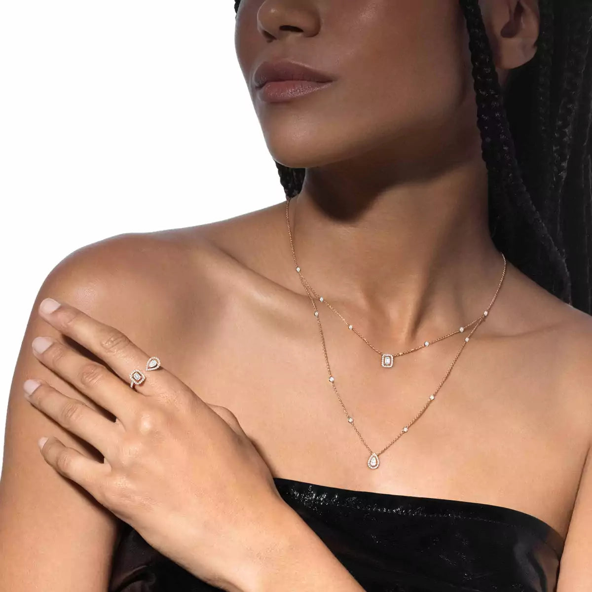 [Eterna Jewels]Diamant-Halskette My Twin 2 Reihen