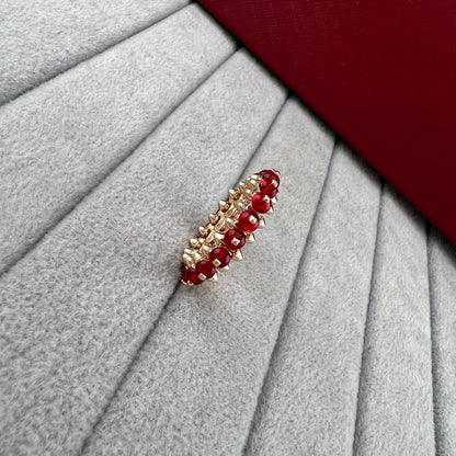 [Eterna Jewels]PYRAMIDENRING MIT FARBIGEM STEIN