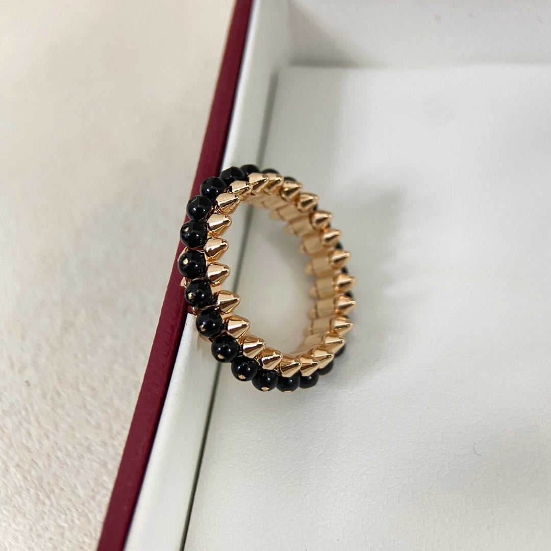 [Eterna Jewels]SCHWARZER PERLEN-OHRSTECKER-RING