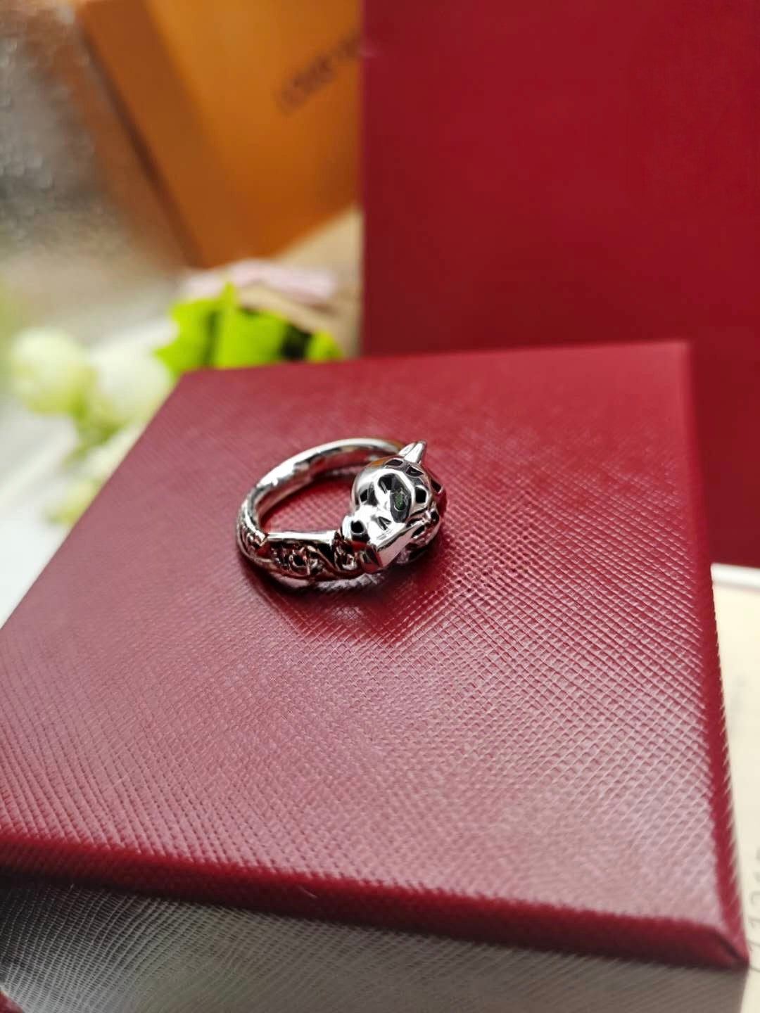 [Eterna Jewels]LEOPARD-HEAD LEOPARD-PRINT COUPLE RING